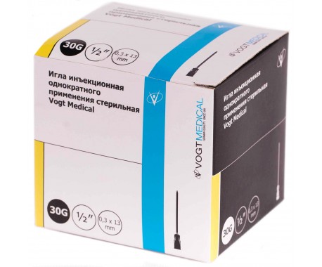 Игла инъекционная Vogt Medical (VM) 30G, 0,3х13мм - 1 шт